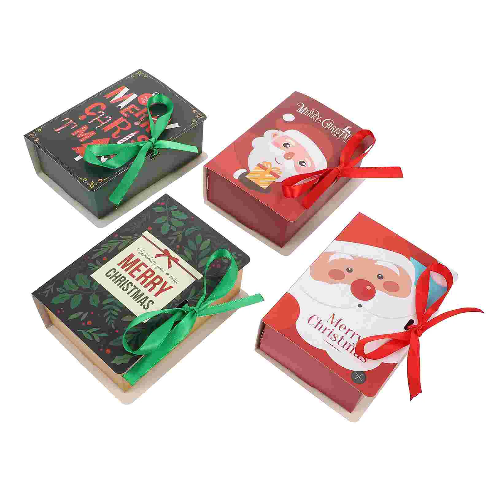 

4pcs Christmas Boxes with Lids Christmas Packaging Box Gift Boxes with Lids for Presents Xmas Goodie Boxes