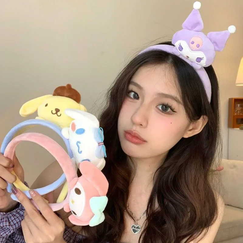 

Sanrio Headband My Melody Cinnamoroll Kuromi Purin Cartoon Hairpin Cute Girl Headwear Wash Your Face Hair Accessories Girl Gifts