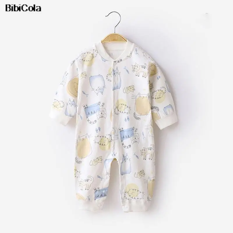 

Baby jumpsuit spring and autumn pure cotton newborn pajamas for men and women baby autumn jumpsuit long-sleeved romper