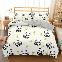 Cartoon Cute Panda Duvet Cover Twin For Boys Girls Kids Teens Soft Animal Theme Panda Bedding Set With Pillowcases Bedroom Decor