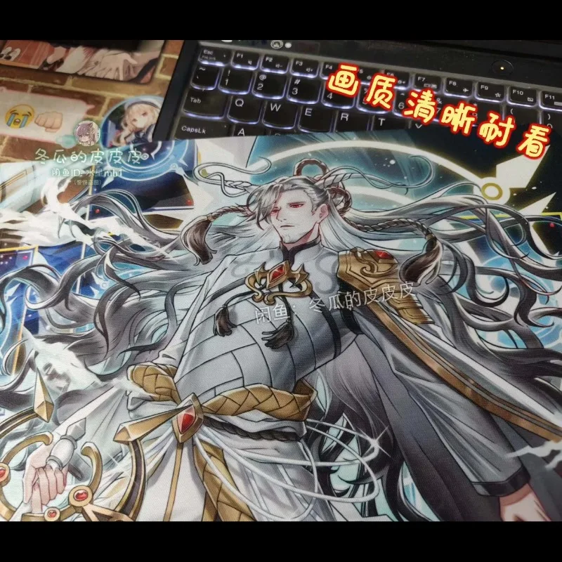 Фото 600x350 мм Yu-Gi-Oh! Игровой коврик Ame No Habakiri No Mitsurugi Battle 2 мм без швов, резиновый коврик для настольных игр Mitsurugi No Mikoto, игрушка №3