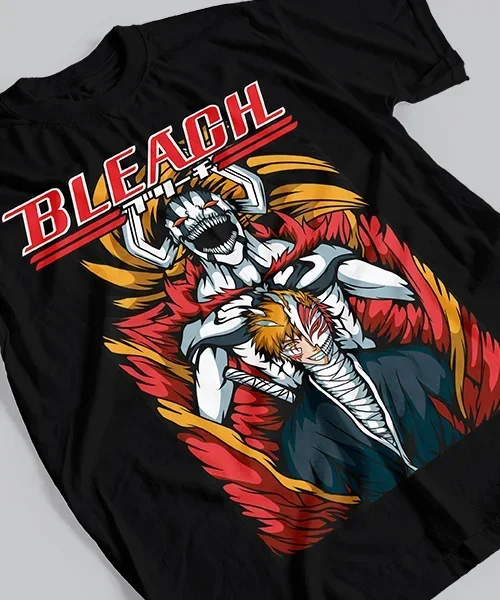 Хлопковая аниме футболка унисекс Camiseta с отбеливателем Vasto Lorde Ichigo