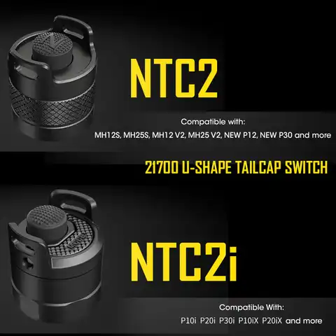 Тактический выключатель NITECORE NTC2 NTC2i, Диаметр 27,2 мм для фонарика 21700 P35i P20i MH12V2 MH25V2, новый P12, новый P30