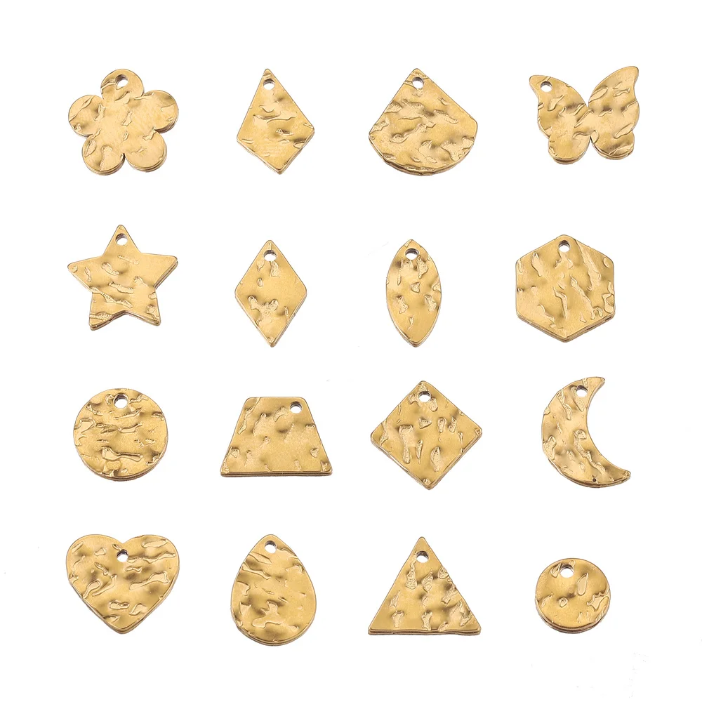 20 шт. круглые подвески в виде полумесяца и цветов из нержавеющей стали |