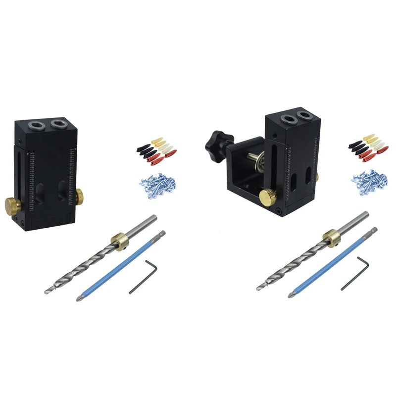 

Portable Inclined Hole Doweling Jig Kit Pocket Hole Jig With 9Mm Drill Bit 15 Degree Angle Hole Puncher