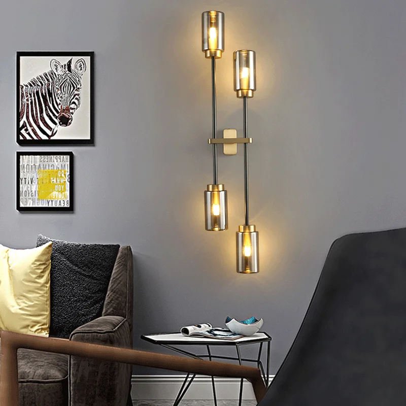 

Led Indoor Wall Lamp for Living Room Nordic Copper Room Decoration Bedside TV Background Home Gold Up Down Wall Light Fixture G9