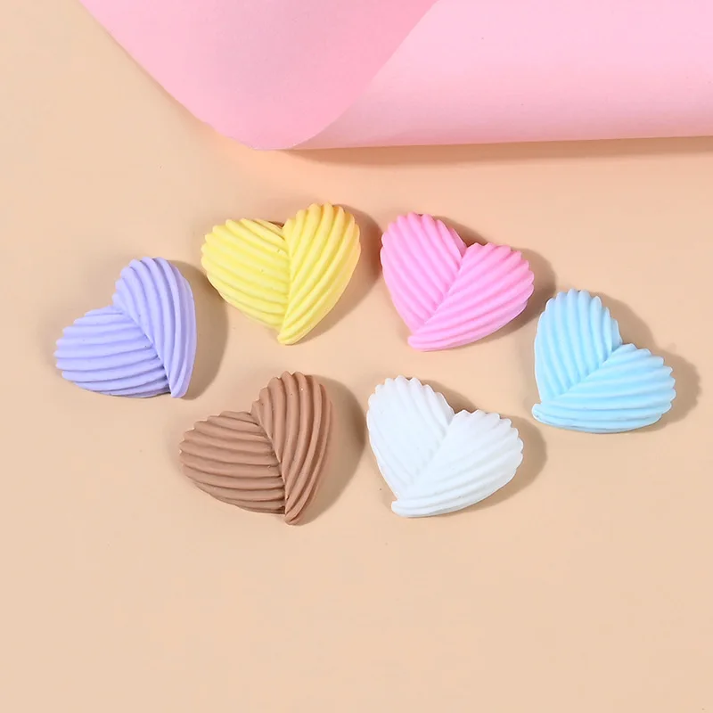 Pastel цвета сердца печенье еды хлеб торт каучуковые кабошоны 20 шт. украшения
