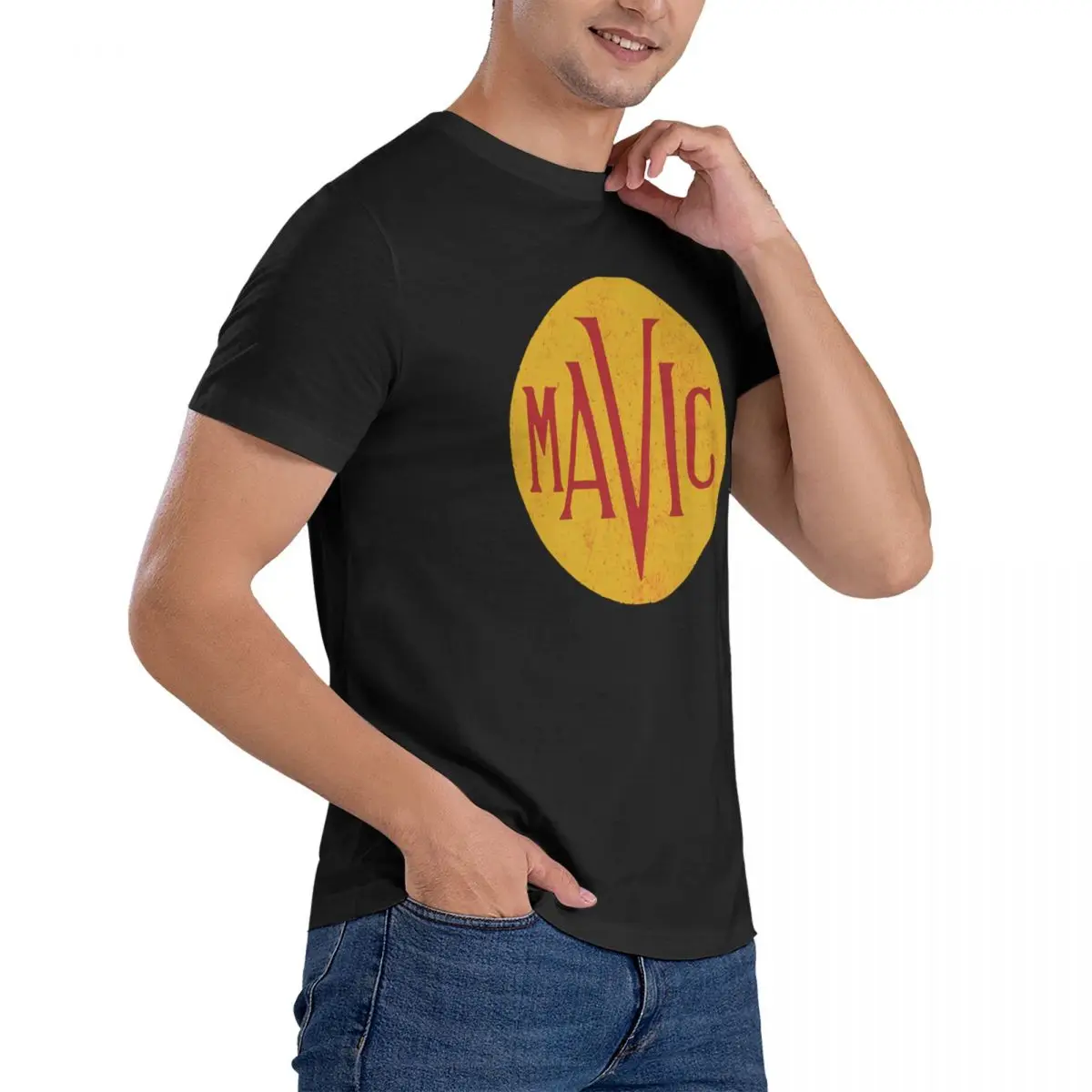 Винтажная футболка Mavic с логотипом колес