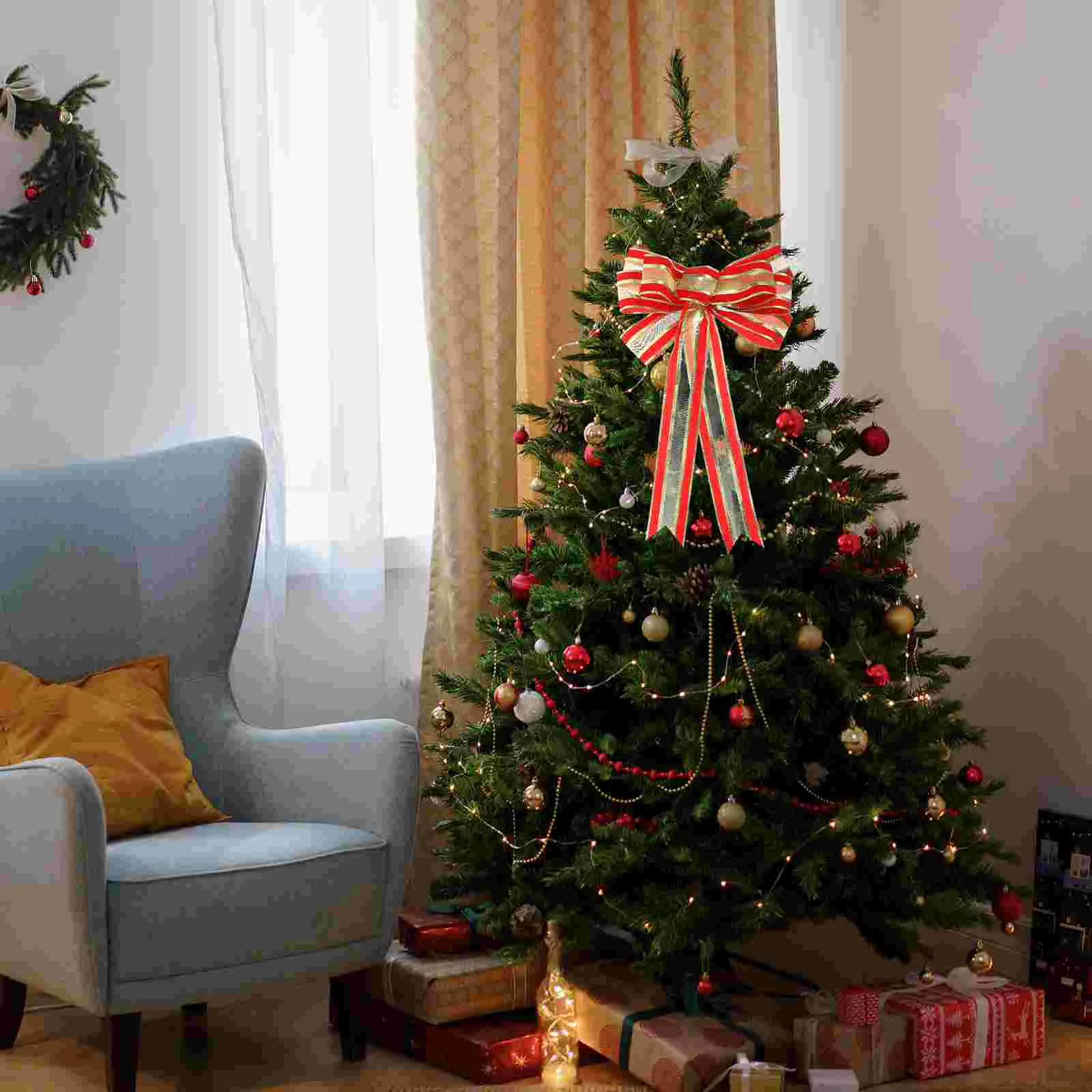 

Bow Pendant Bathroom Decorations Ornaments Xmas Tree Decorate Christmas Wreath Cloth Large Bows Wreaths