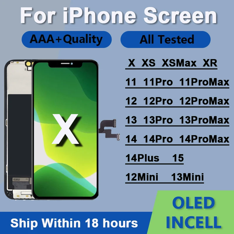 Ecran GX Pantalla LCD OLED Para IPhone X XS Max XR 11 Pro Max LCD ZY Incell JK GX Hard Soft OLED 12 13 14 15Pro Pantalla 100% Prueba