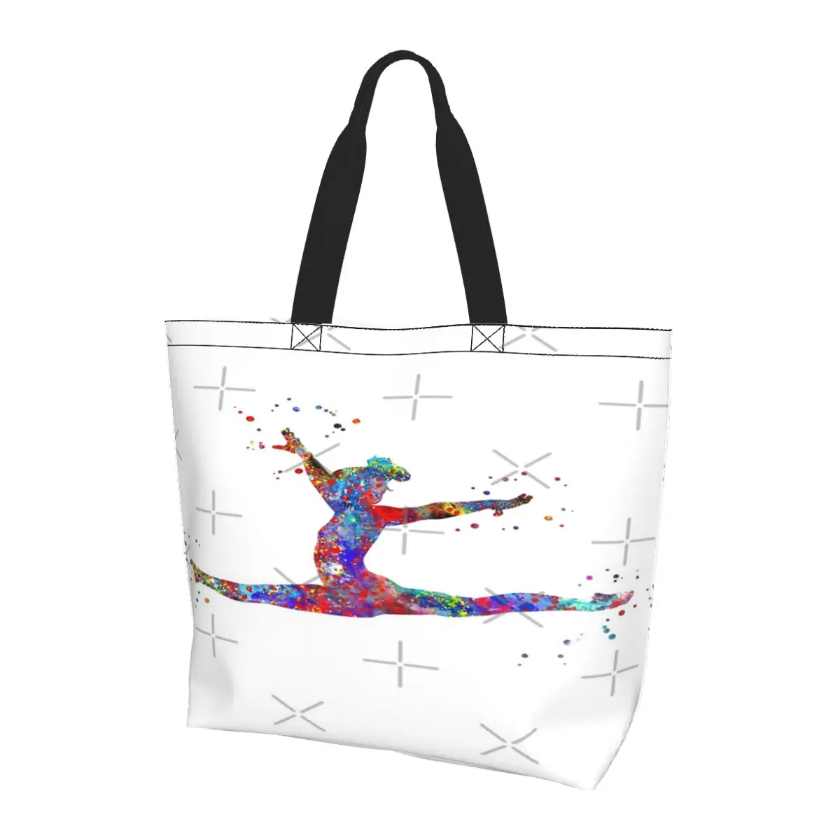 

Гимнастическая девочка, сумка через плечо акварелью, сумка-тоут, модная вместительная сумка через плечо с узором в разных стилях