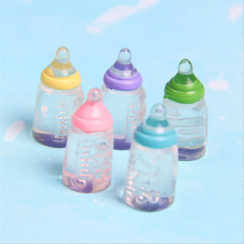 10pcs Resin Baby Bottle Gift for Newborn Jewelry Handmade DIY Accessories Baby Shower Birthday Party Decoration Kids Favor -S