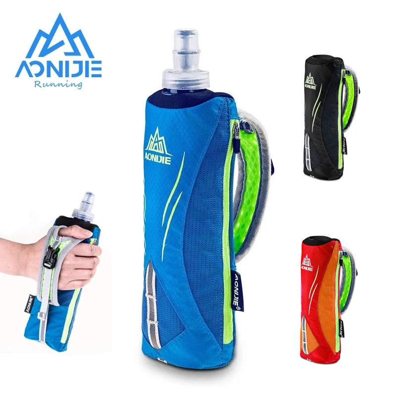 AONIJIE E908 Running Hand-held Water Bottle Kettle Holder Wrist Storage Bag Hydration Pack Hydra Fuel Soft Flask Marathon Race