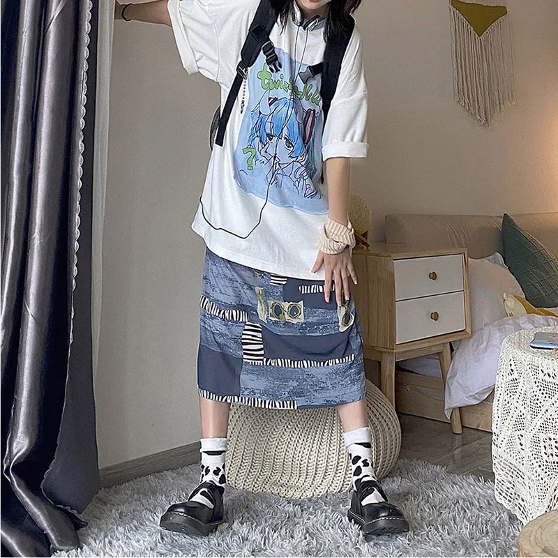 

Ginzagirl Mori Girl Japanese Student Zebra Retro Ink Summer New Skirt Female Cawaii Jupe Traf Faldas