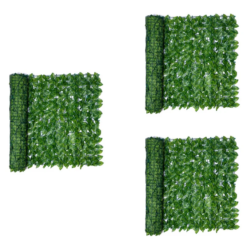 3X Artificial Privacy Fence Screen Faux Ivy Leaf Screening Hedge For Outdoor Indoor Decor Garden Backyard Patio