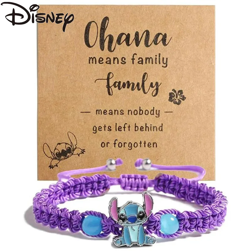 이불 Disney Cartoon Stitch bransoletka dziecięca Lilo &amp peryferyjna pleciona biżuteria damska prezent urodzinowy dla dzieci Stich