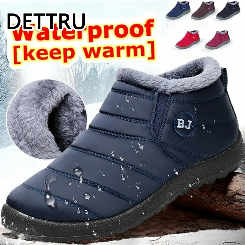 

Men Women Lightweight Shoes Snow Boots Waterproof Winter Footwear Plus Size 47 Slip on Unisex Ankle Winter Boots Free Shipping