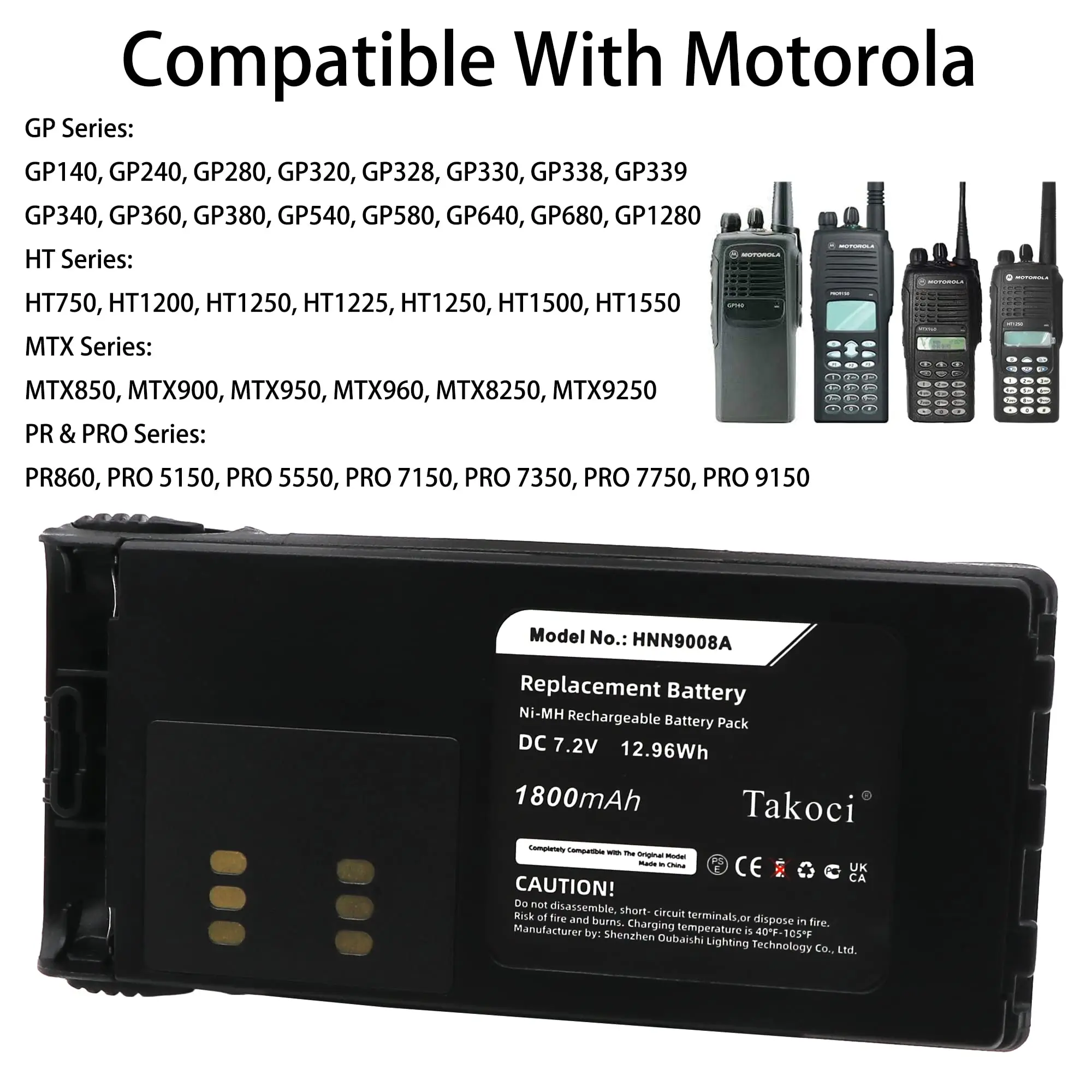 Сменный аккумулятор для Motorola GP580 GP640 GP680 HT1200 HT1225 HT1250 1800 мАч