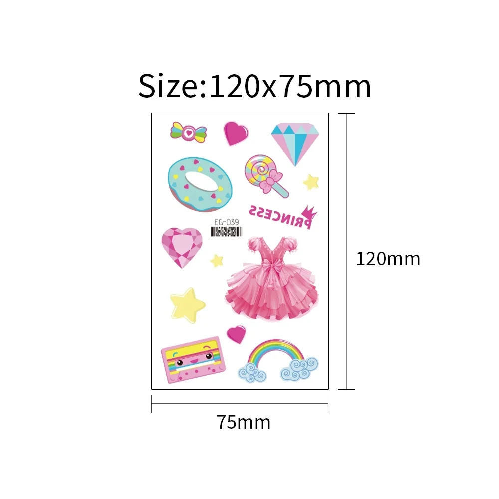 14 видов блестящих бриллиантовых татуировок для детей мультяшный единорог замок