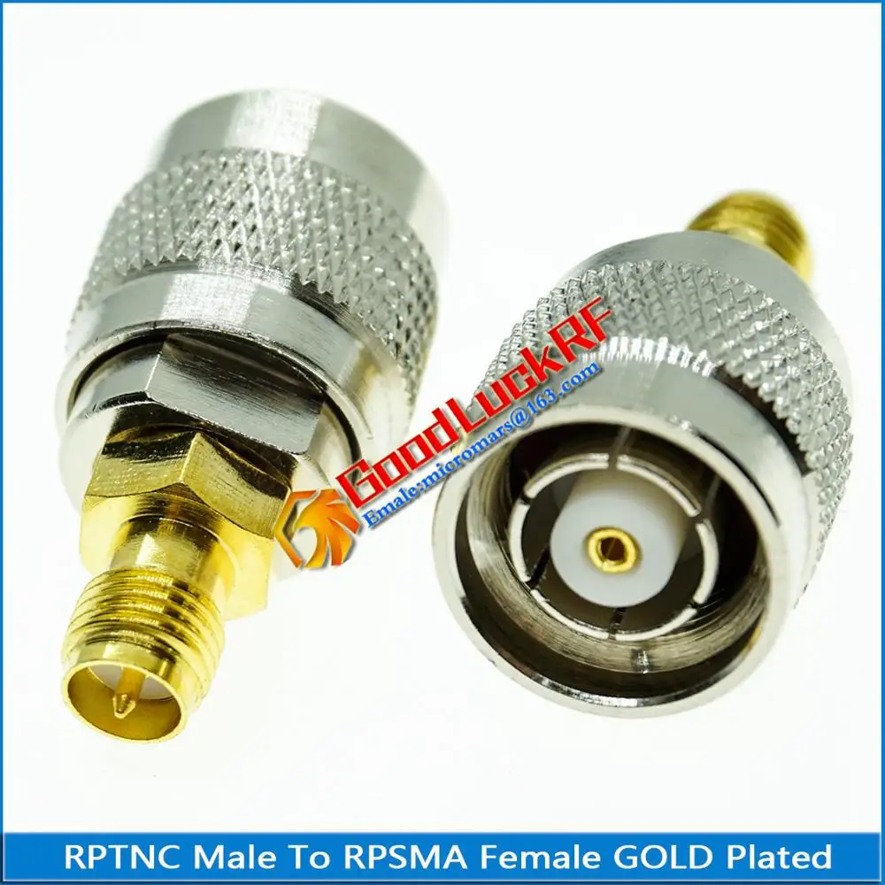 

1X Pcs RP-SMA RPSMA RP SMA Female to RP-TNC RPTNC RP TNC Male RPSMA to RPTNC Gold Plated Straight Coaxial RF Connector Adapters