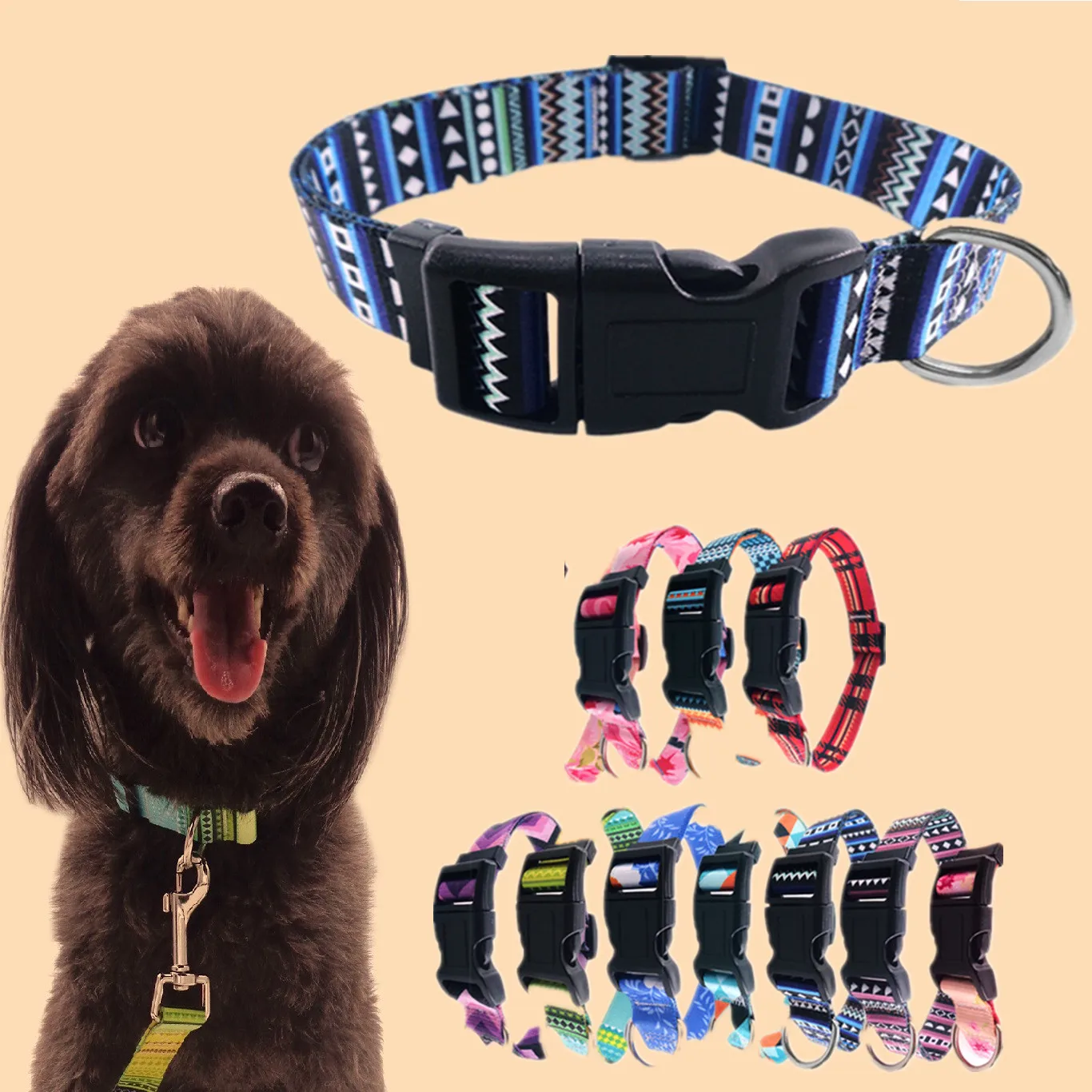 

Ошейники для собак, разноцветные ошейники, яркие и новые цветные ошейники для домашних животных, товары для домашних животных с принтом, акс...