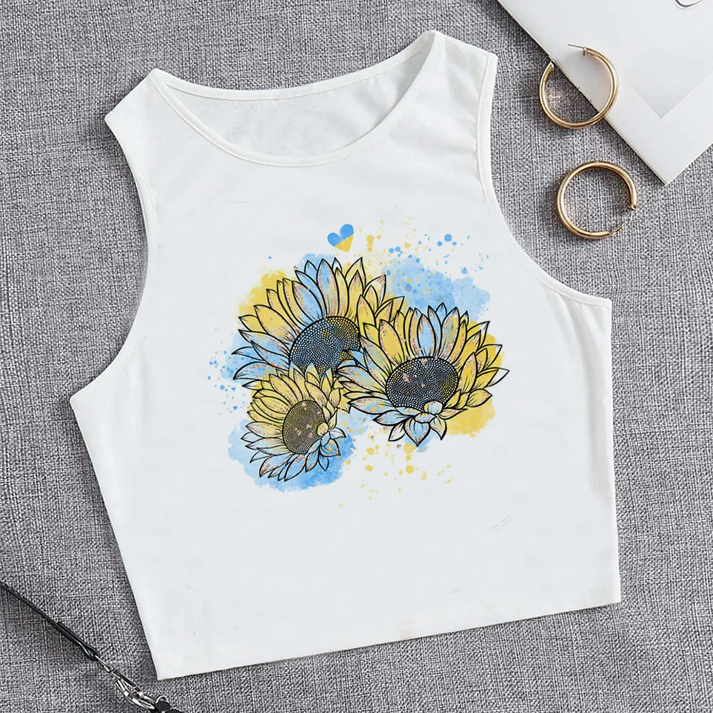

Ukraini Ukraine Flag tank top graphic aesthetic yk2 crop top Female korean fashion kawai gothic tshirt clothes