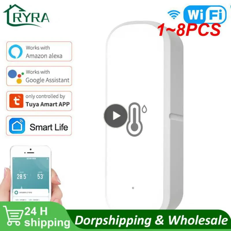 

Умный термометр Tuya с Wi-Fi, комнатный гигрометр, термометр с дистанционным управлением, 1-8 шт.