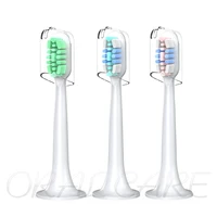 3pcs xiaomimijia toothbrushes head for t300t500t700 high density whitening mes602603ddys01sks replacement heads with cover