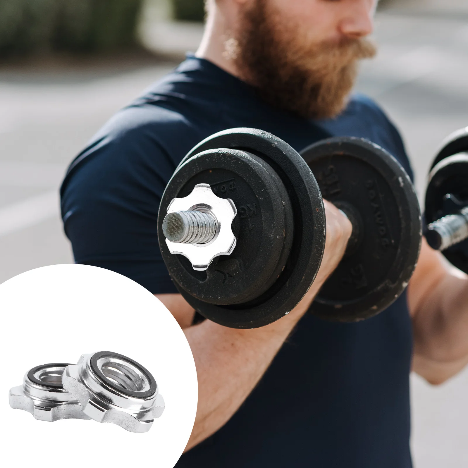 

Hex Barbell Collars Nut Screw Dumbbell Lock Bar Clamps Collar Iron Nuts Spinlock Inch Cap Weight Exercise Lifting Clamp Fitness