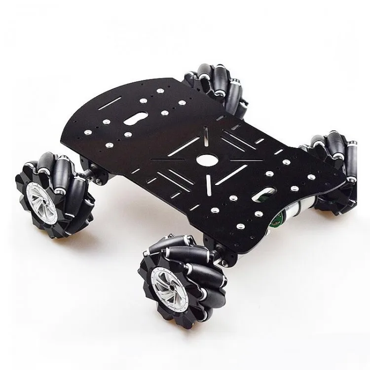 

Unfinished Black/Silver 4WD Load Capacity 10KG Mecanum Robot Car Smart Car Chassis Kit