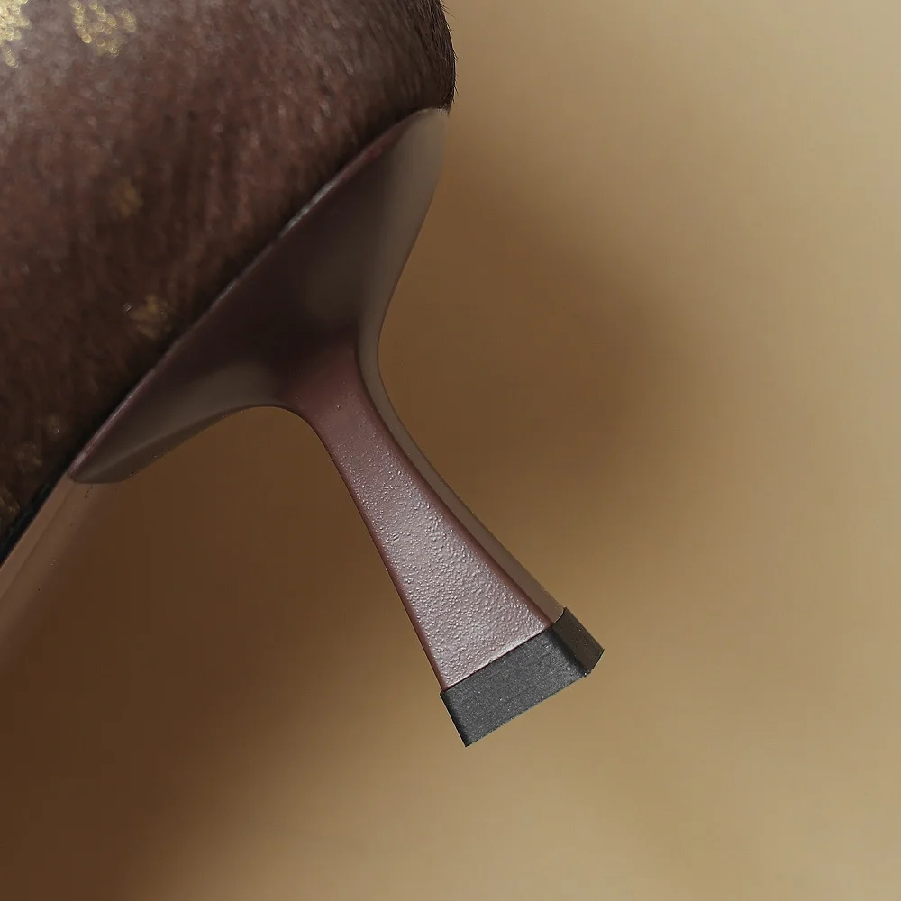 Женские ботильоны из коровьей и конской кожи с квадратным носком на тонком