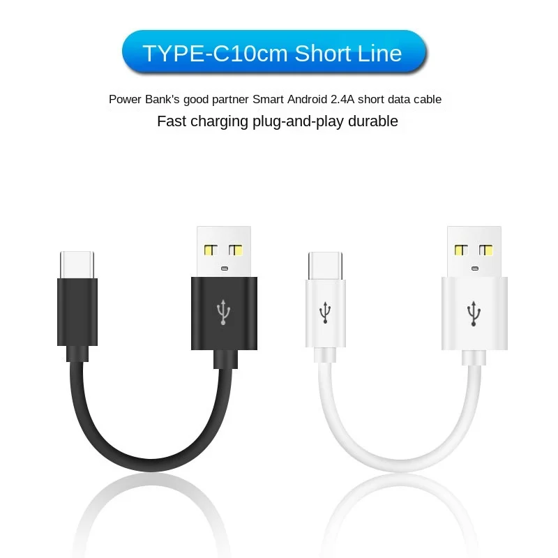 Фото Кабель USB Type-C для Samsung Galaxy S9 Note 8 9, 10 см, USB 3,0, USB C, 2A, кабель для быстрой зарядки и передачи данных, Huawei P10 P40 Pro №1