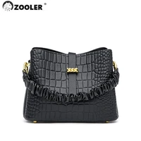 zooler handmade skin bag genuine leather shoulder bags ladies wrinke handles handbag quality commuting purse hot blackwg391