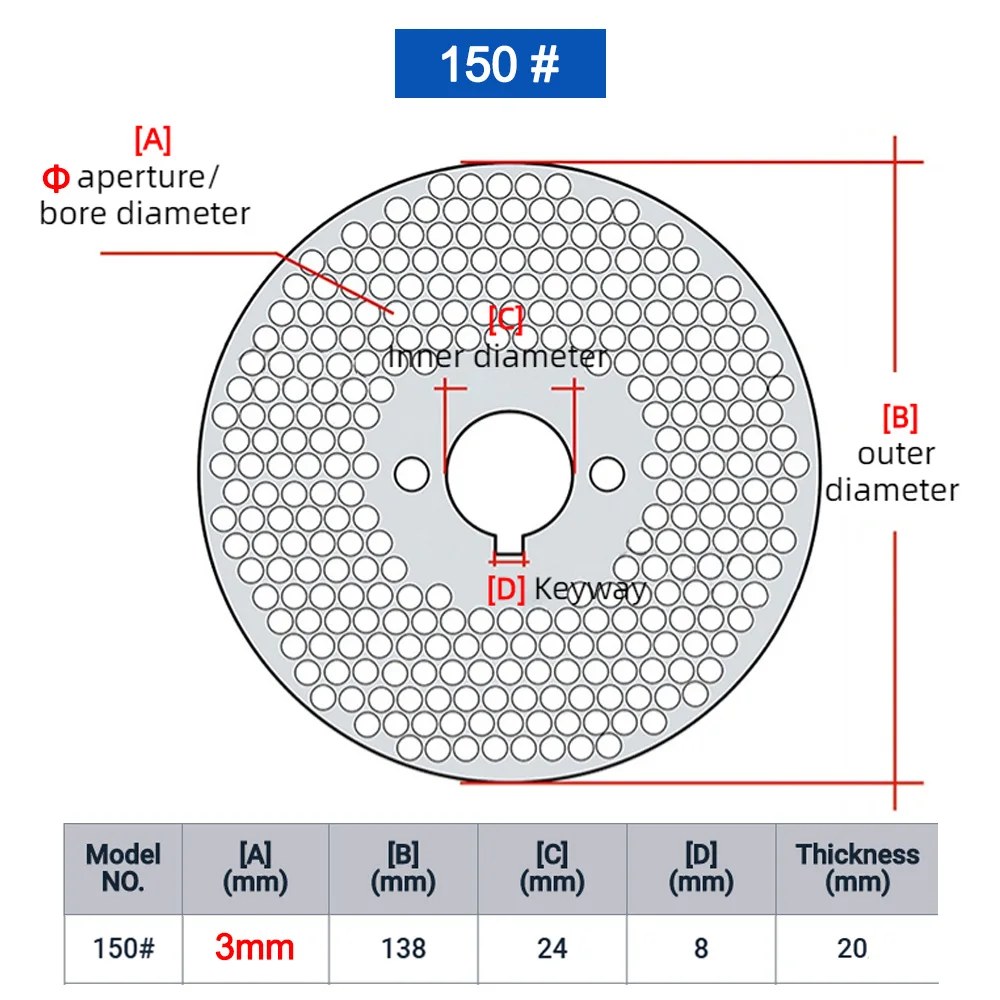 

Шлифовальные диски FENGLANYUE для машины для кормления пеллет 2.5/3/4/6/8 мм