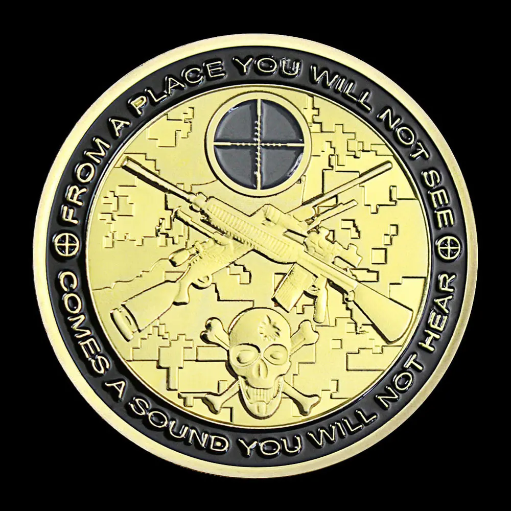 Снайперский сувенир армии США позолоченная монета которую вы можете бежать но