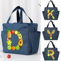 fridge bag insulated bag lunch box thermal cooler bag high capacity picnic travel fruit letter print food container tote handbag