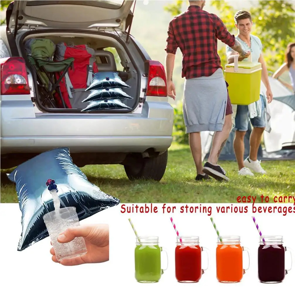 

Outdoor Portable Water Bag With Faucet Car Water Storage Bag Bucket Emergency Sports Supplies