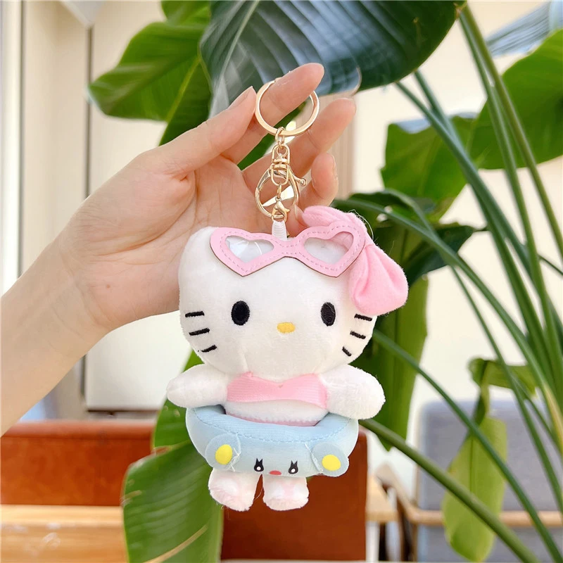 Kawaii Sanrio Hello Kitty плюшевый брелок с рисунком Kt Cat мягкая кукла игрушка сумка
