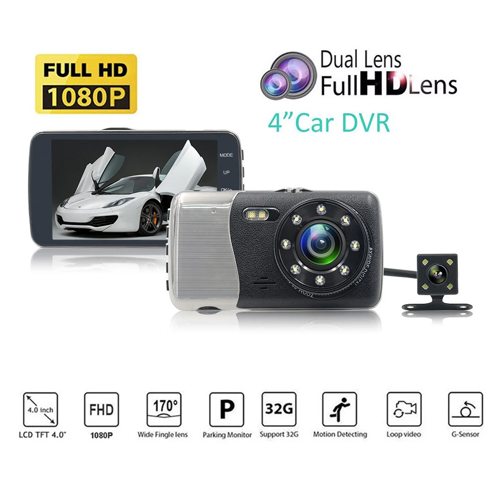 

4.0" Car DVR 1080P Full HD ADAS Dual Lens Dash Cam Registrar Rear View Auto Video Recorder Car Dash Camera Night Vision G-sensor