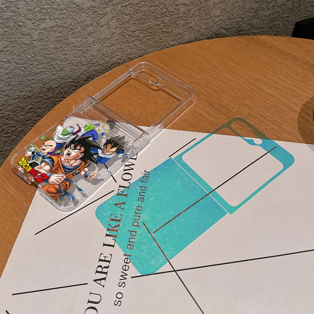 Фото Модный японский аниме-чехол Dragon Ball Goku Saiyan, прозрачный чехол для телефона Samsung Galaxy Z Flip 7 6 5 4 3, жесткий чехол из ТПУ №4
