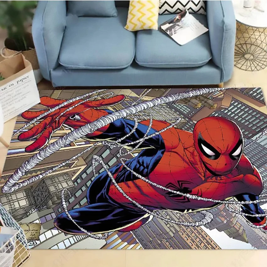 

Spiderman Disney Avengers Carpet Iron Man Captain America Cartoon Bedroom Bedside Carpet Absorbent Non-Slip Carpet Floor Mat