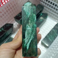natural green mica stone column crystal energy decoration natural stones and minerals quartz stone