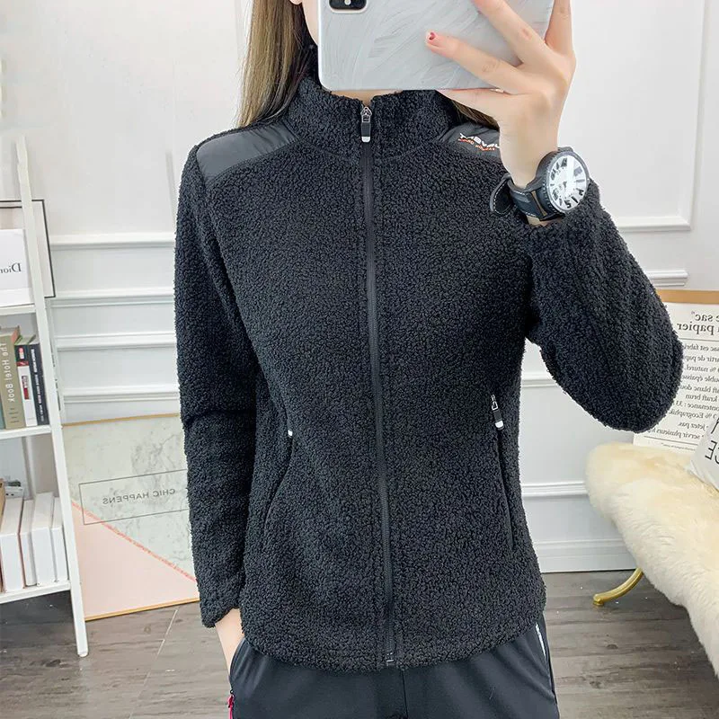 Parkas Women's Outdoors Coats 2023 Winter Fashion Faux Fur Fleece Zipper Splicing Stand Collar Warm Casual Warm Jackets Woman