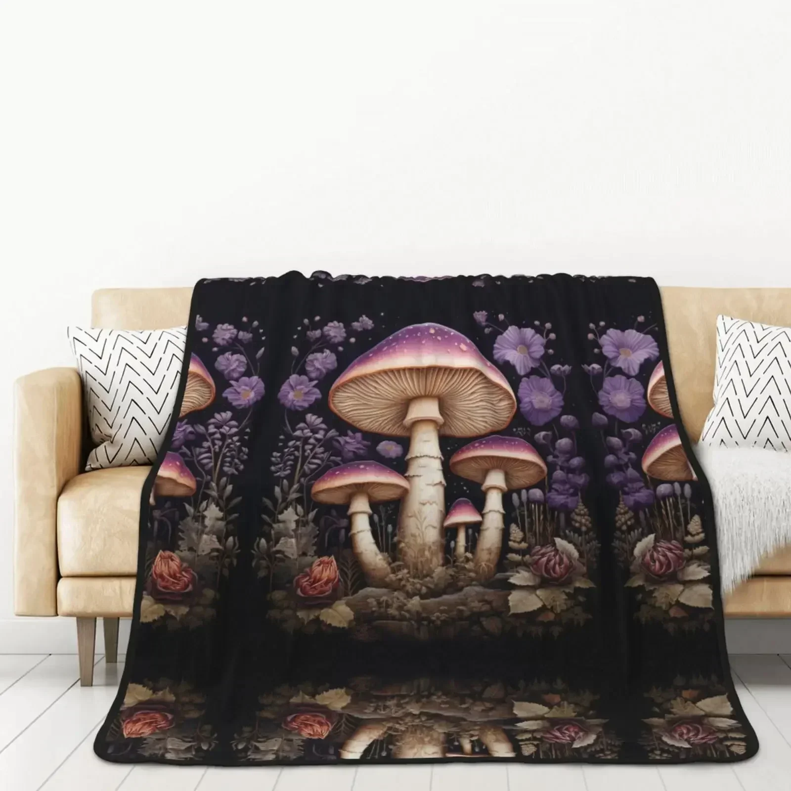 Одеяло в стиле хиппи с грибами