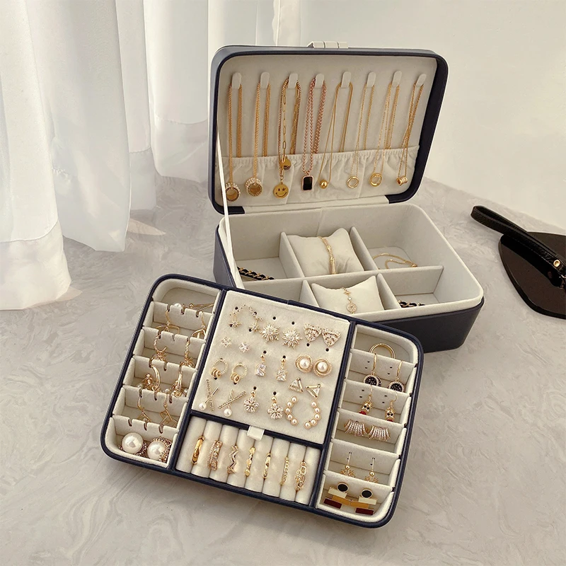 Jewellery Box Multi-Layer Large Capacity Exquisite Portable Storage Earring Ring Female Accessories Light Luxury High-End |