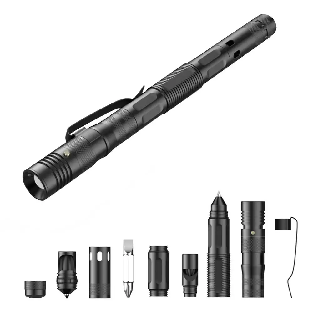 

Multi-function Tactical Pen With Light Edc Outdoor Survival Tools Unique Anniversary Birthday Gifts Hotsale