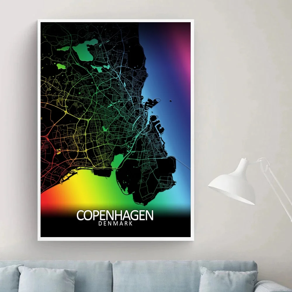 Дания Копенгаген Доминика Санто Доминго постер с радужной картой Donetsk |