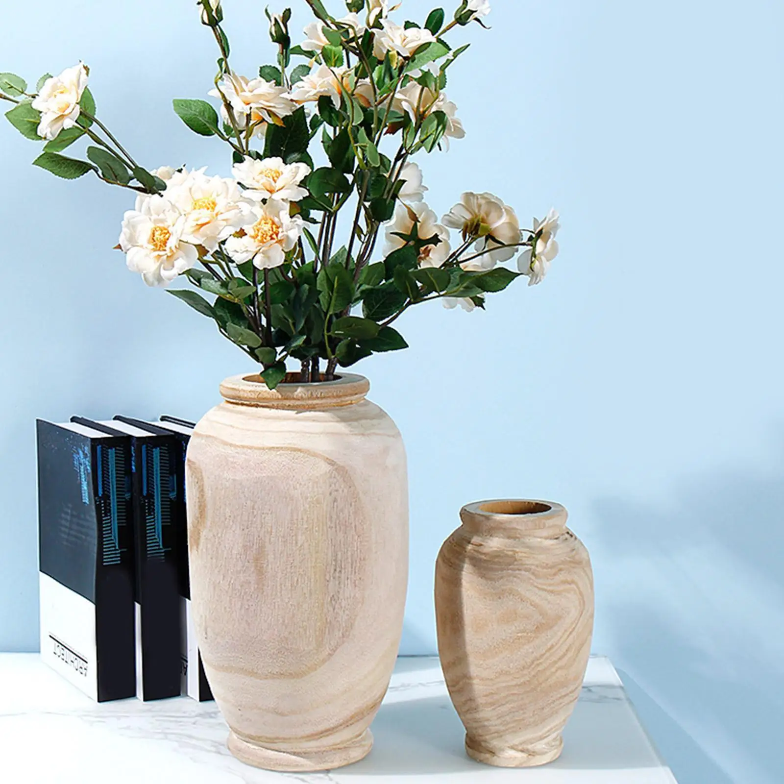 

Modern Wood Vase Plant Table Garden Flower Pots Vase Decorative Dry Decorativos Modern Flower Florero Home Decor Jarrones M5e1