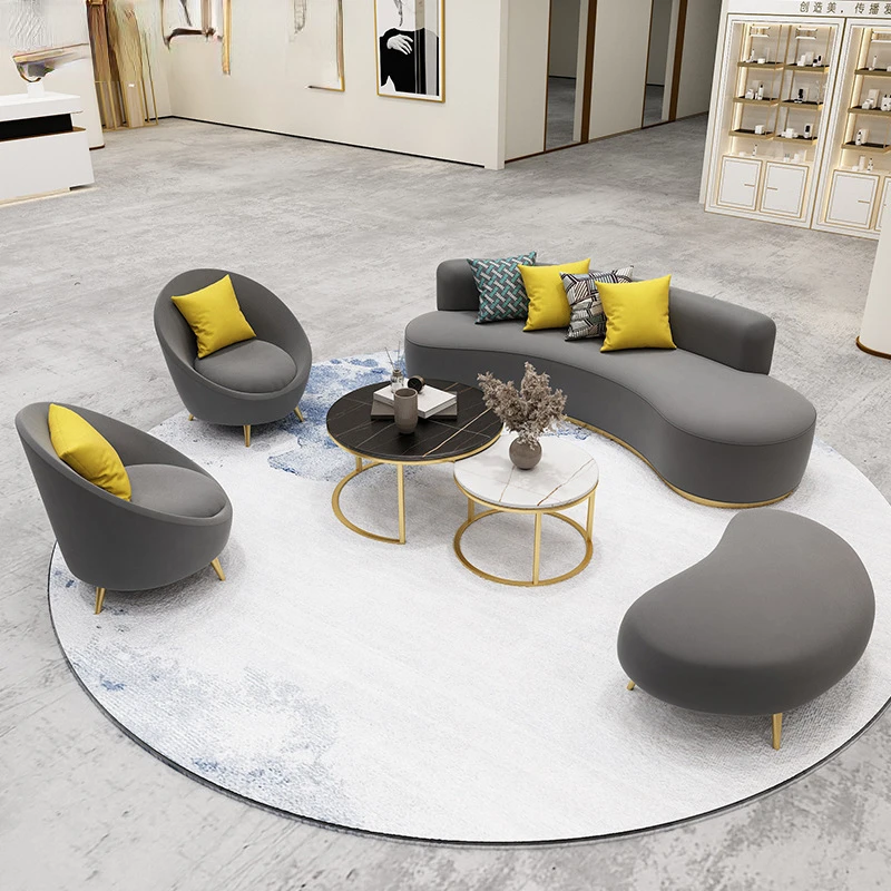 

Nordic light luxury beauty salon sofa combination simple modern arc hotel lobby sales department negotiation reception guests