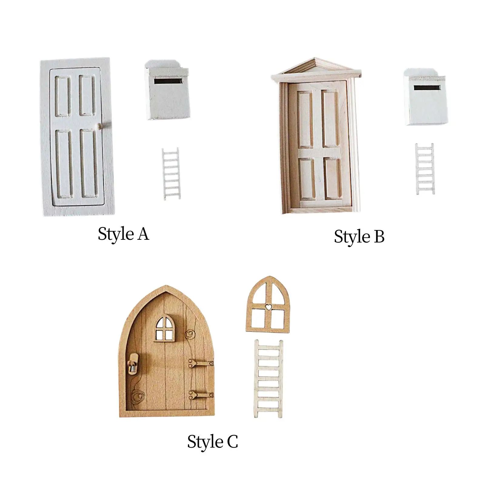 

1:12 мебель для кукольного домика, деревянные двери, аксессуары для домашнего декора спальни